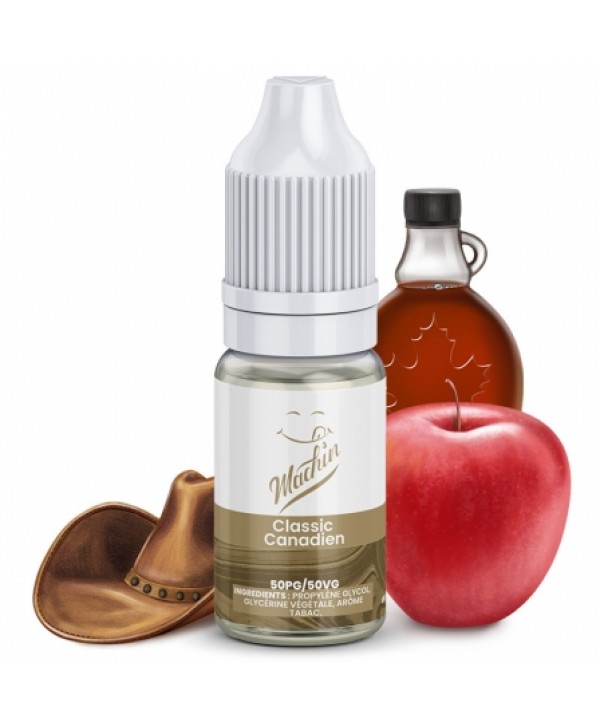 Soldes 2,65€ - E liquide Classic Canadien Machin | Tabac Pomme Sirop d'érable pas cher