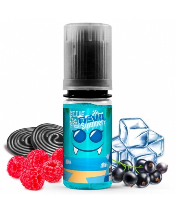 Soldes 2,75€ - E liquide Blue Devil Avap | Framboise bleue Cassis Réglisse Frais pas cher
